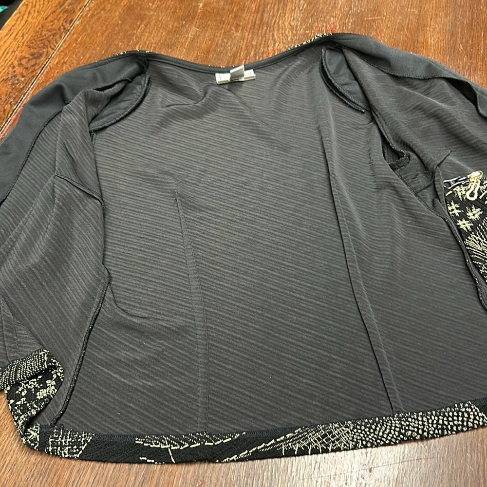 Joseph Ribkoff Abstract Geometric Patchwork Zip Jacket 10 - Picture 10 of 10